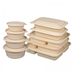 Aangepast formaat voedseldoos Composteerbare wegwerp fastfoodcontainer voor bento-winkel Afhaalmaaltijden Maïszetmeel biologisch afbreekbare voedselcontaine