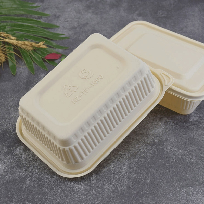 Aangepast formaat voedseldoos Composteerbare wegwerp fastfoodcontainer voor bento-winkel Afhaalmaaltijden Maïszetmeel biologisch afbreekbare voedselcontaine