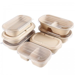 Verpakkingen voor fastfoodverpakkingen Bagasse voedselverpakkingen met een duidelijk omhulsel van composteerbare suikerriet