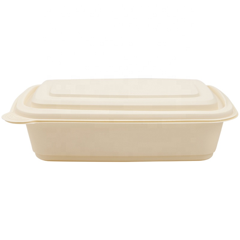 Environmentally packing fast food packaging box biologisch afbreekbare maïszetmeel rechthoek afhaalvoedsel container