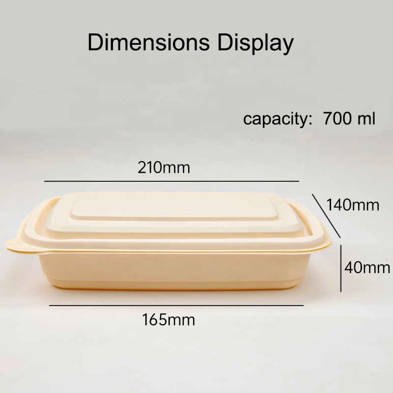 Environmentally packing fast food packaging box biologisch afbreekbare maïszetmeel rechthoek afhaalvoedsel container